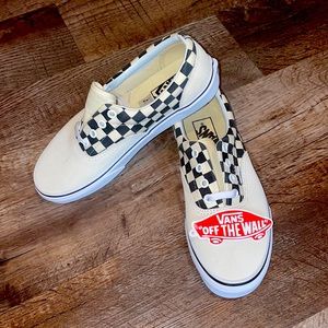 Cream black vans